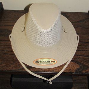 STETSON NO FLY ZONE MESH SAFARI HAT - KHAKI NWT